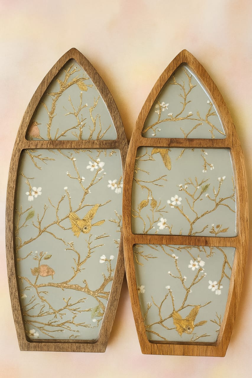 Wooden Boat Platter | Handcrafted Mango Wood Serveware