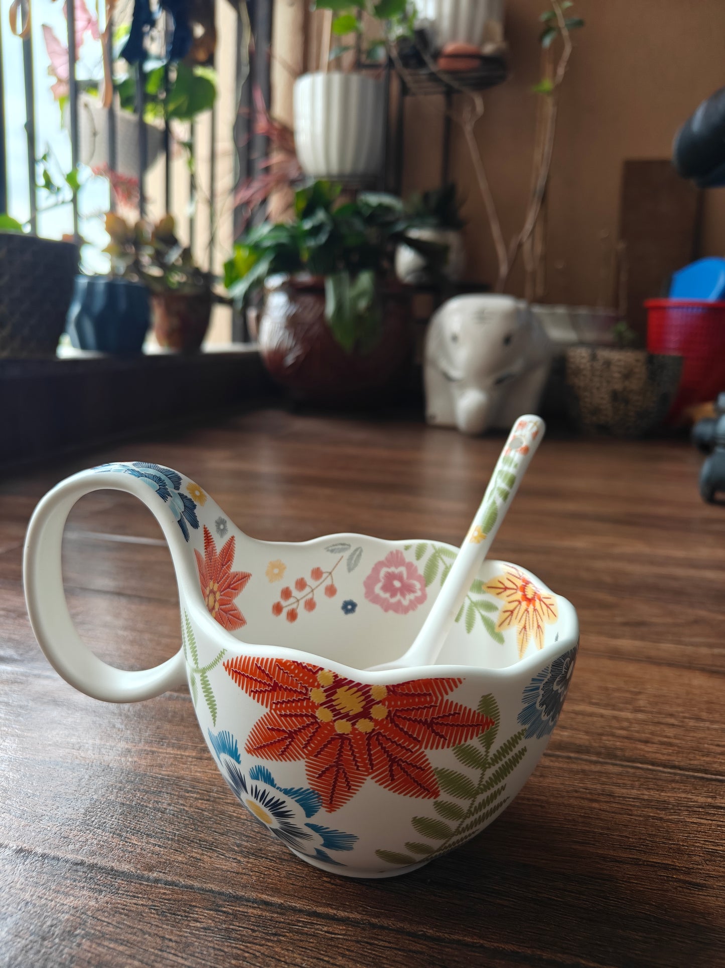 Soup Mug with Handle & Spoon | Printed Ceramic Mug