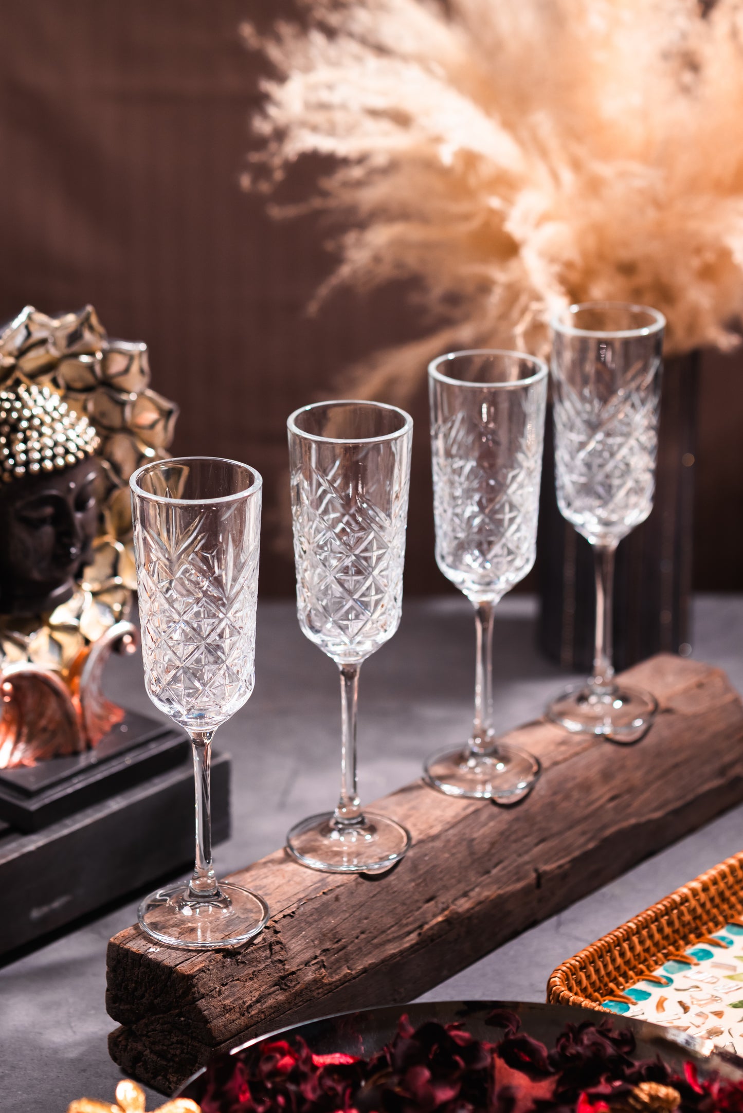 Wine Glasses – 4 Piece Stemmed Glass Set