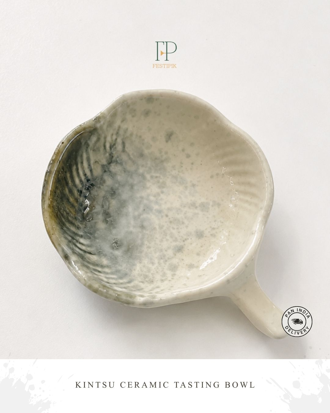 Artisanal Stoneware Sushi Dipping Bowl
