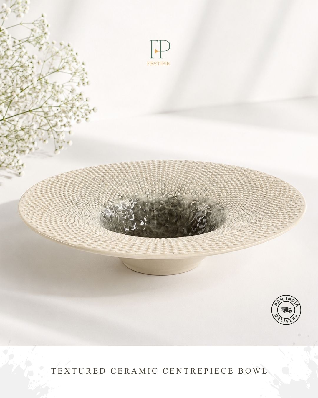 Artisanal Stoneware collection - textured bowl