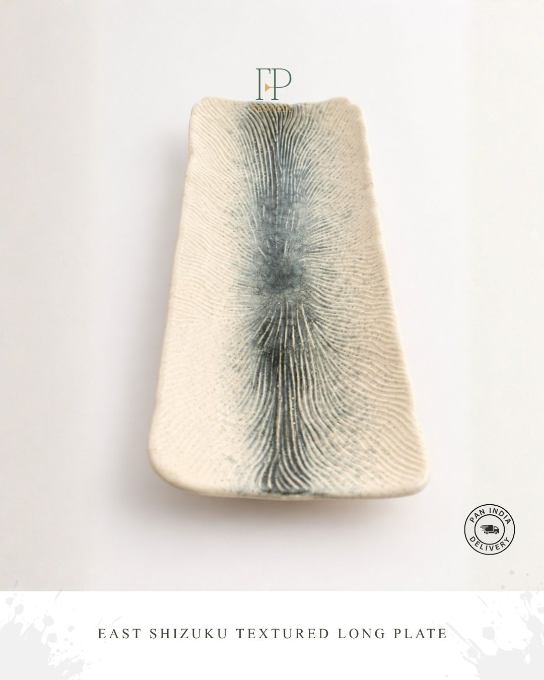 Textured Stoneware Long Plate