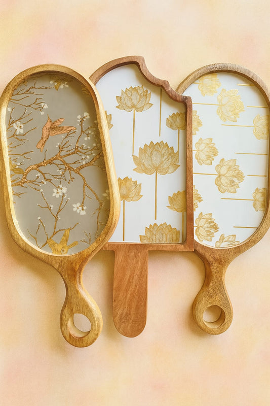 Wooden Ice Cream Platter | Handcrafted Mango Wood Serveware