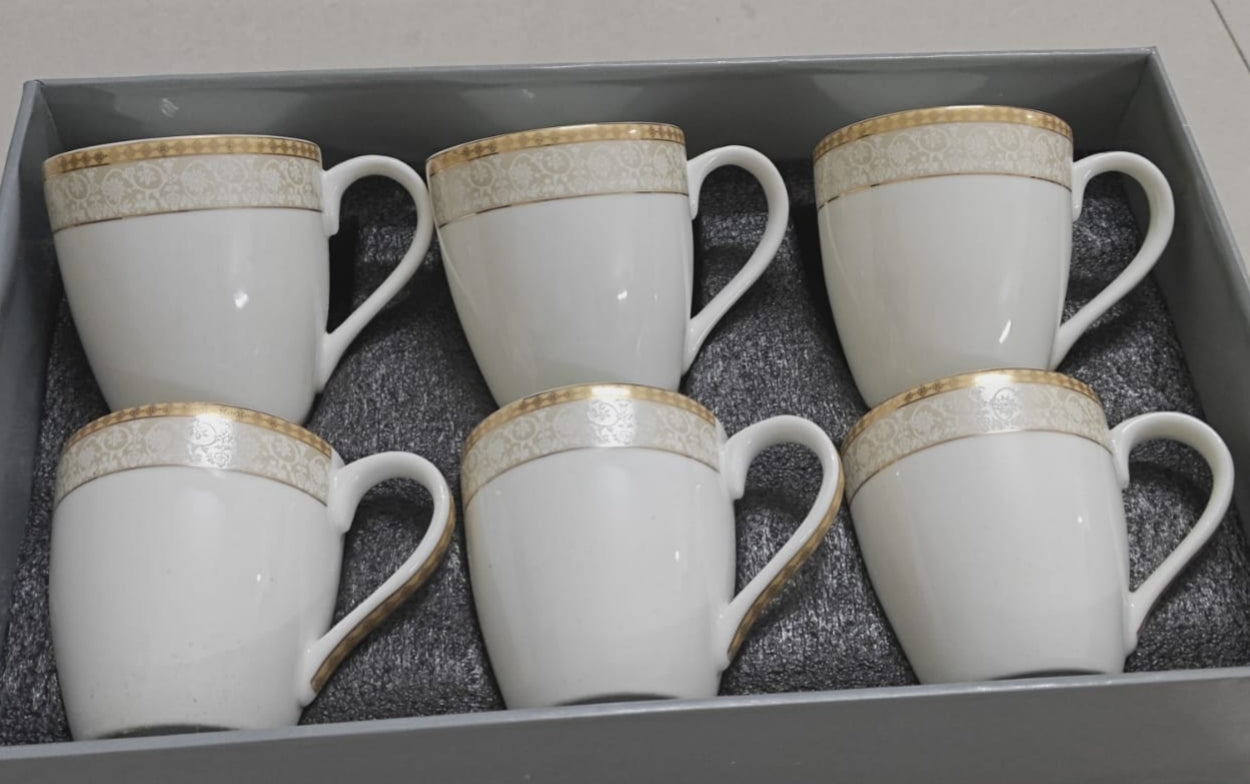 Ceramic Cup Set – 6 Piece | Premium Porcelain Drinkware