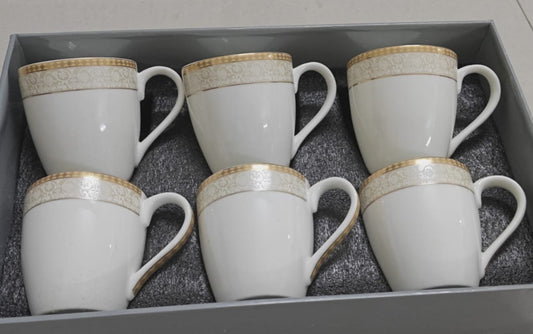 Ceramic Cup Set – 6 Piece | Premium Porcelain Drinkware