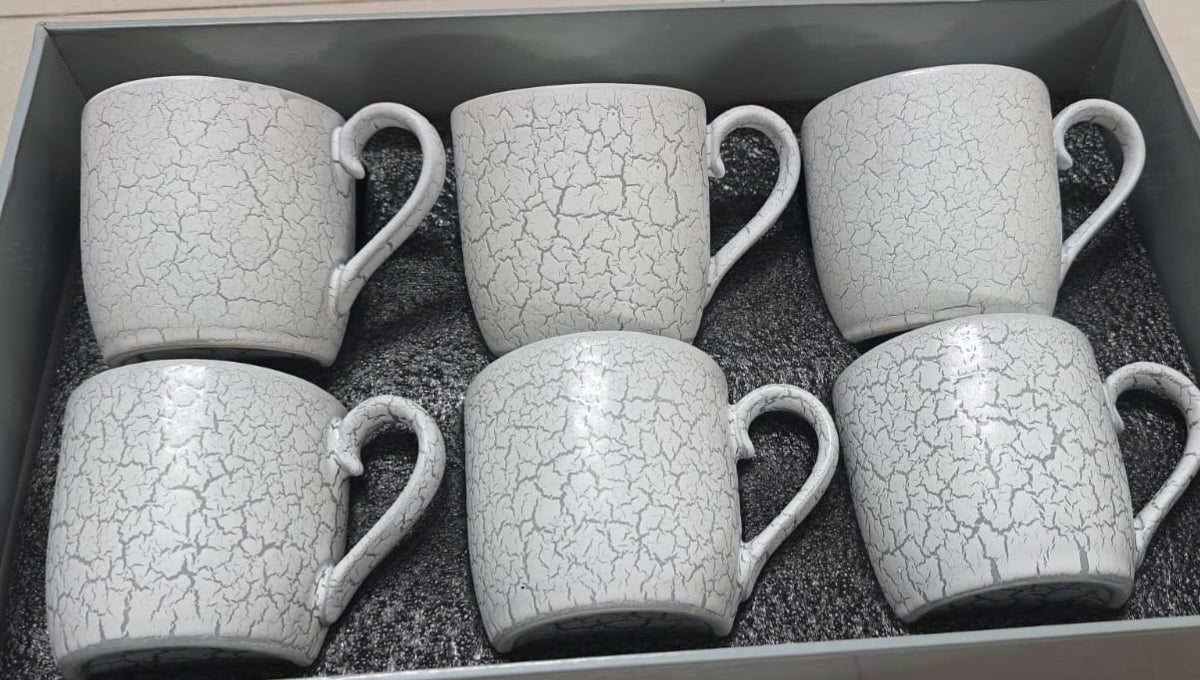 Ceramic Cup Set – 6 Piece | Premium Porcelain Drinkware