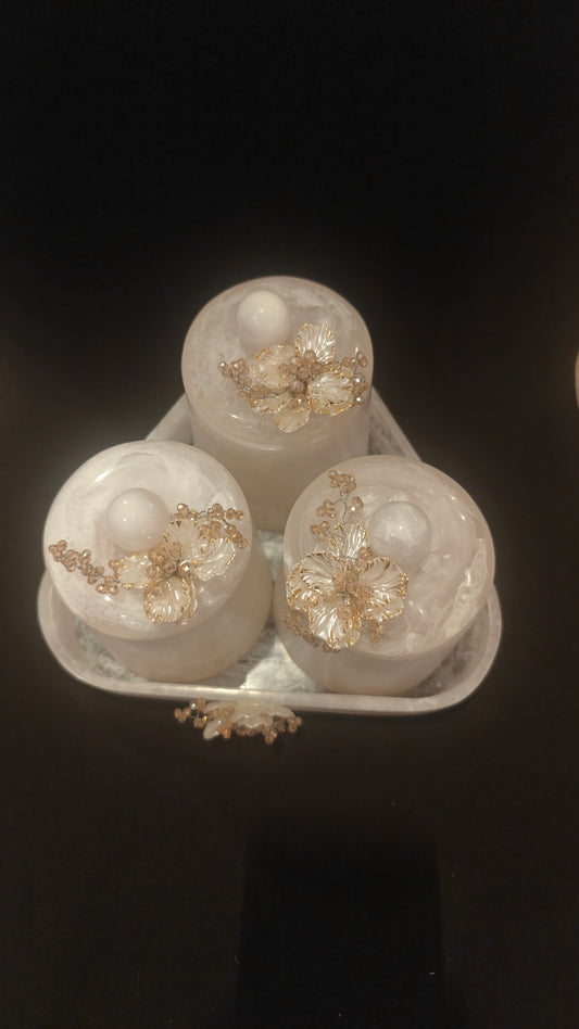 White Resin Jar Sets
