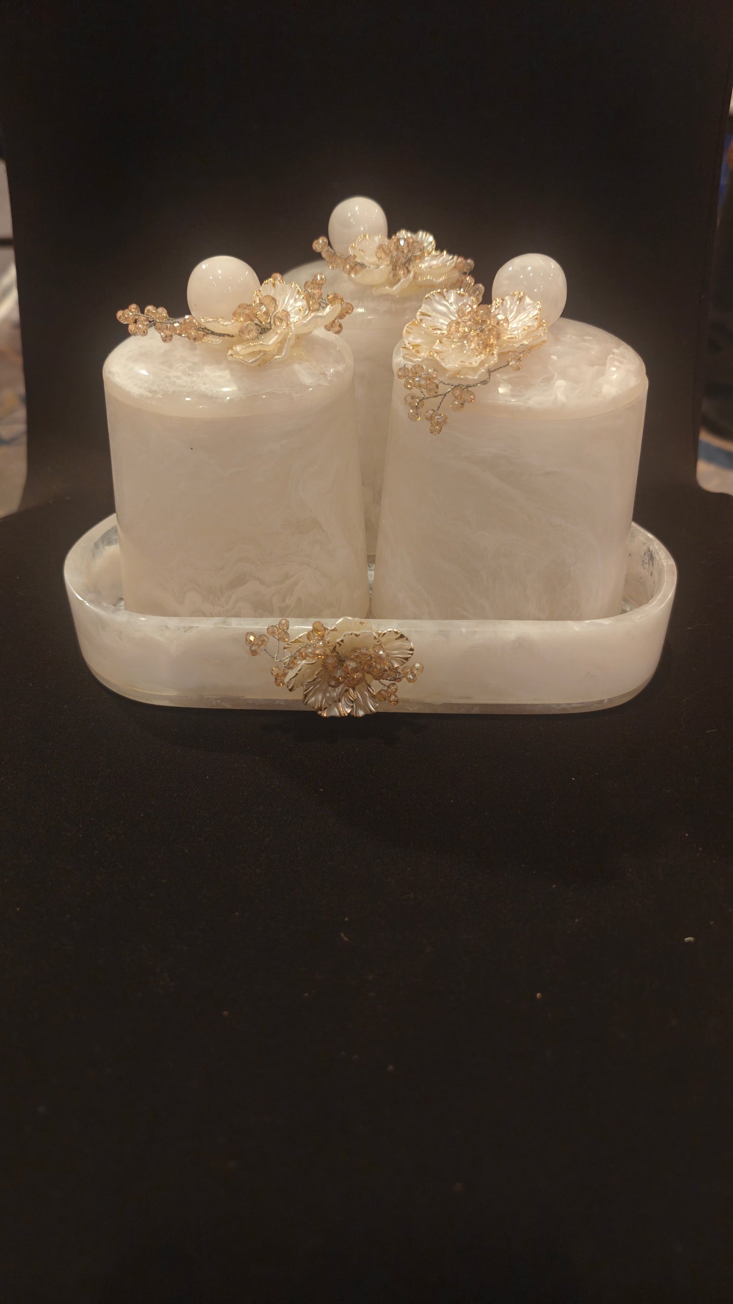 White Resin Jar Sets