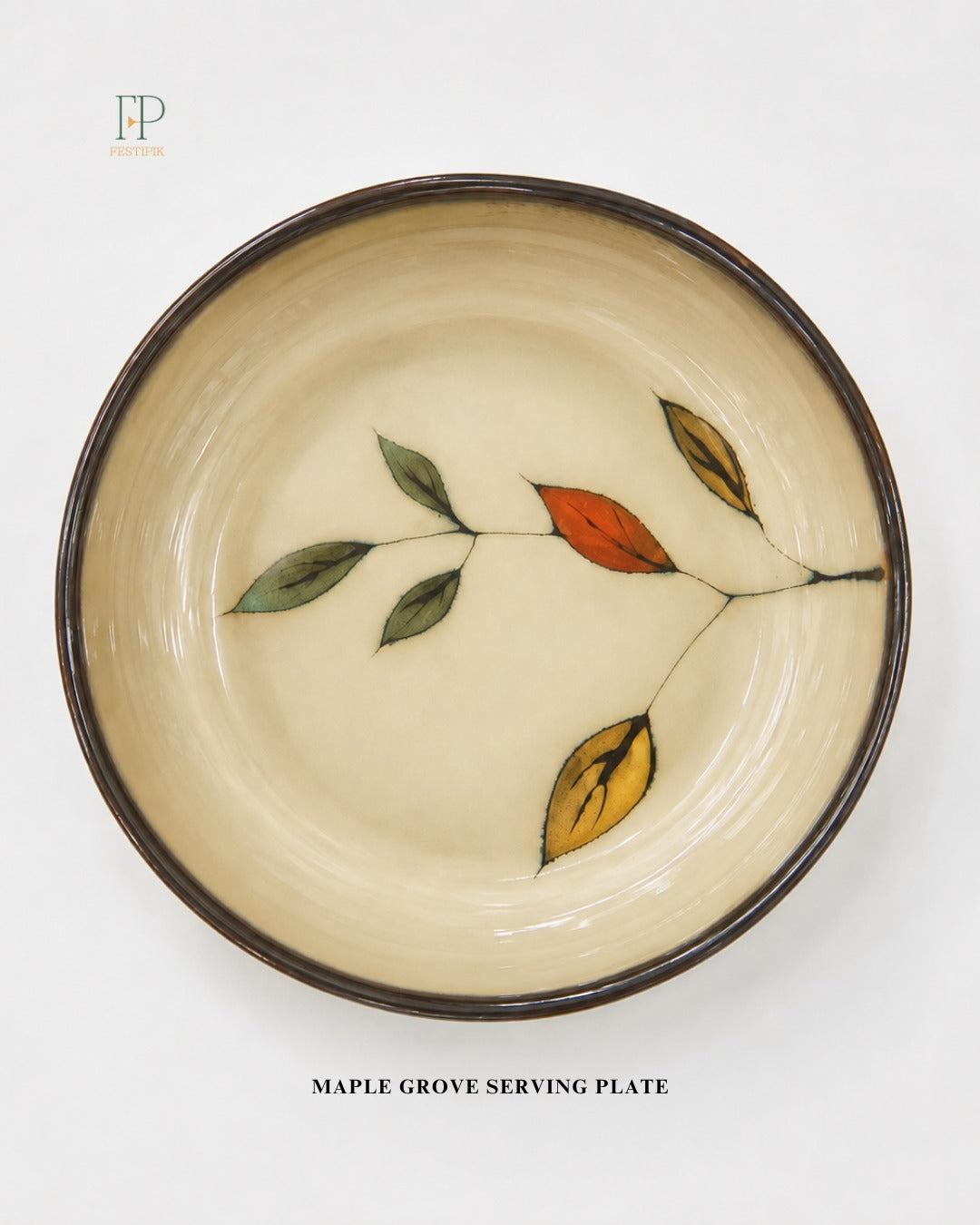 Maple Grove Ceramic Snack Plate