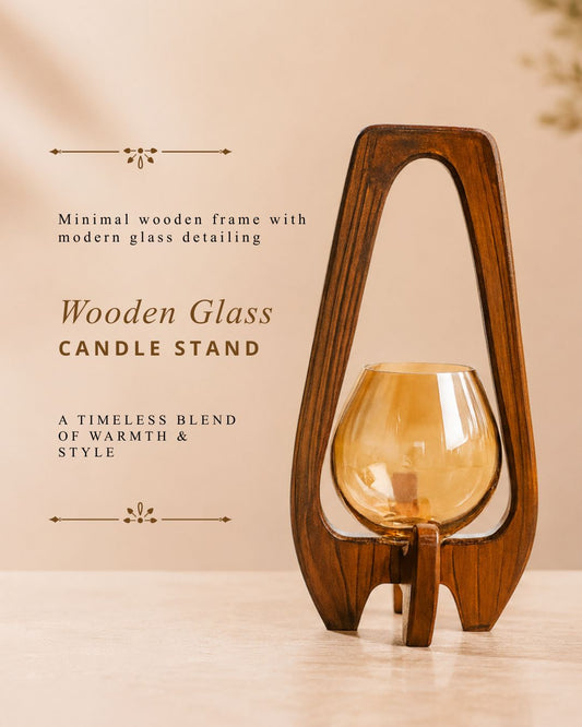Sculptural Wooden Candle Holder