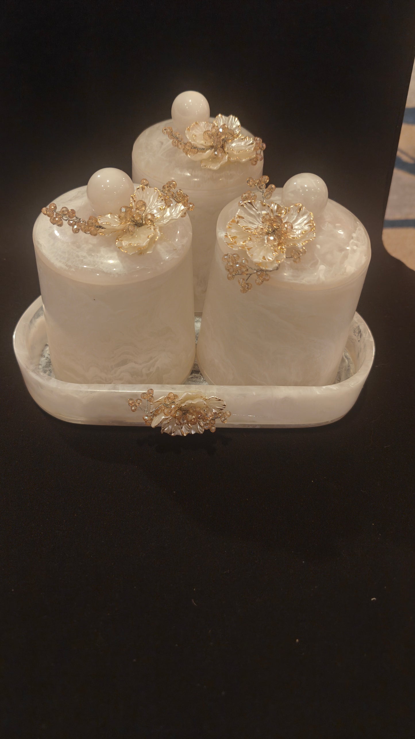 White Resin Jar Sets