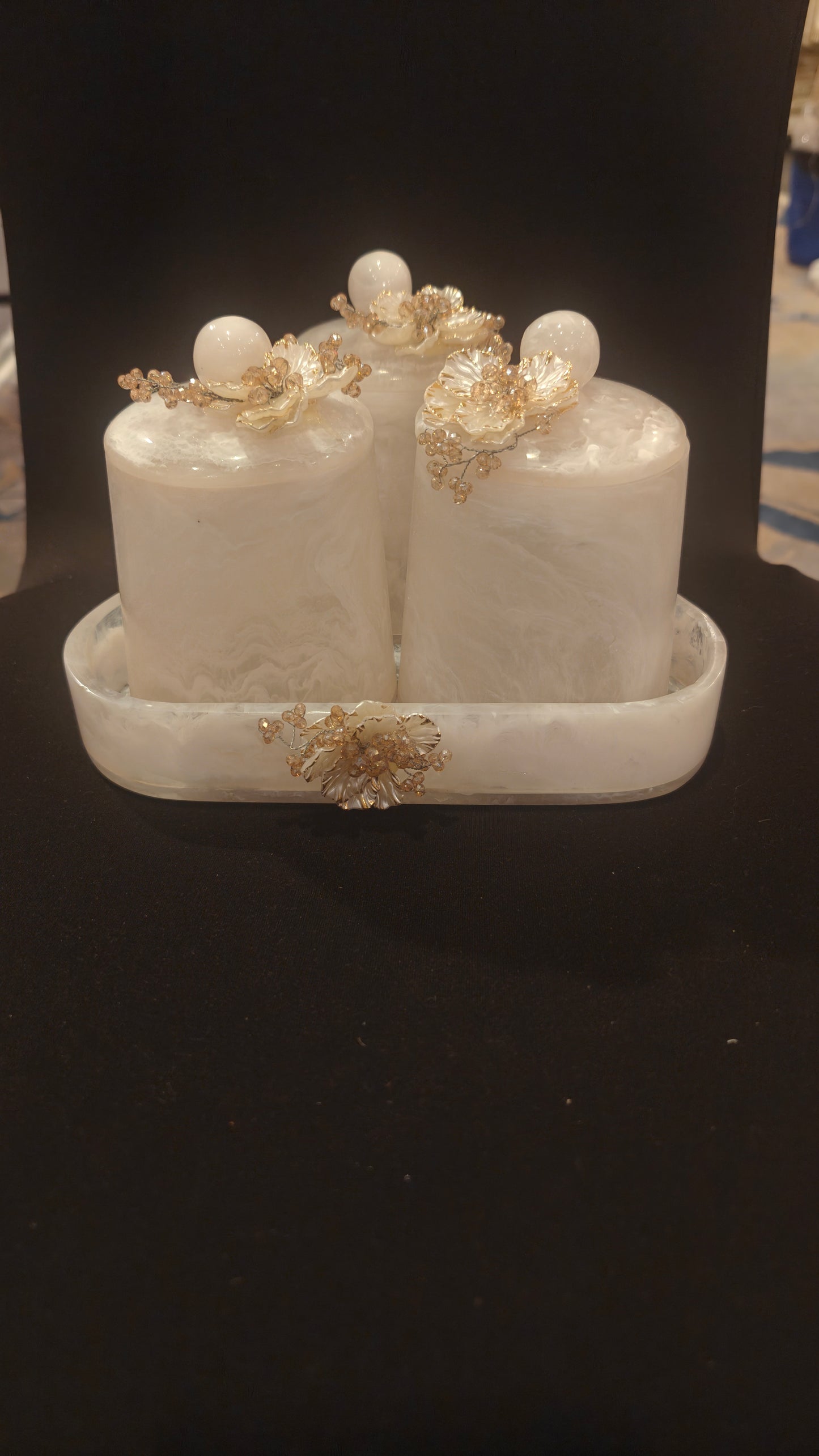 White Resin Jar Sets