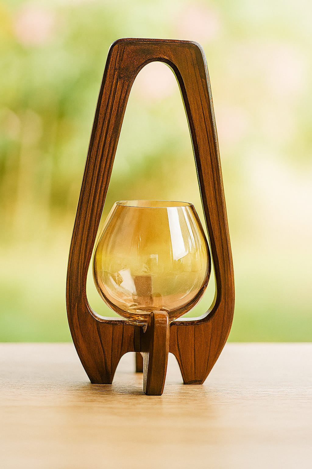 Sculptural Wooden Candle Holder