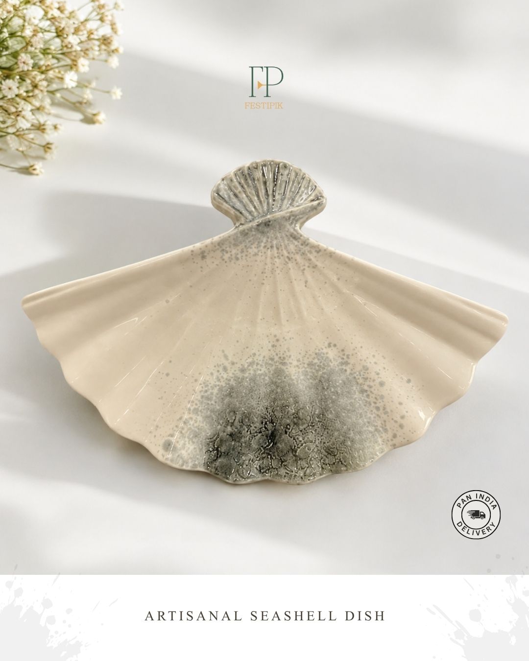 Artisanal Stoneware collection - Seashell Platter