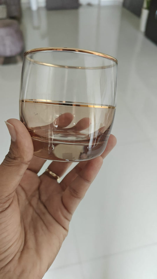Gold Embossed Juice Glasses | Premium Coloured Glassware